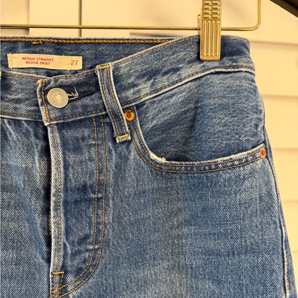 Levi’s Womens Wedgie Straight Jeans Raw Hem Size 27 - Picture 7 of 15